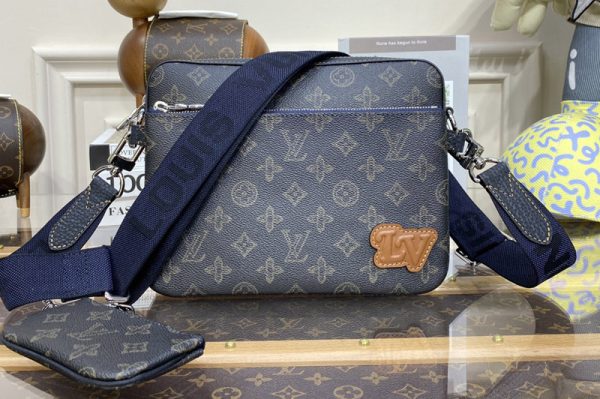 Replica Louis Vuitton M46340 LV Trio Messenger bag in Dark Green Monogram coated canvas