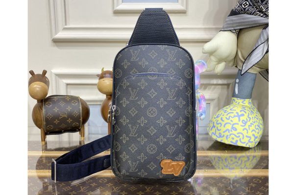 Replica Louis Vuitton M46344 LV Avenue Sling Bag NM in Dark Green Monogram coated canvas