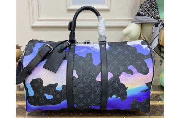 Replica Louis Vuitton M46356 LV Keepall 45 Bag in Sunrise Monogram Eclipse coated canvas