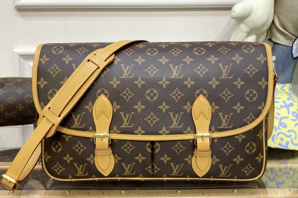 Replica Louis Vuitton M51273 LV Gibeciere GM Shoulder Bag in Monogram Canvas