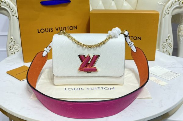 Replica Louis Vuitton M20681 LV Twist MM handbag in White Epi grained leather