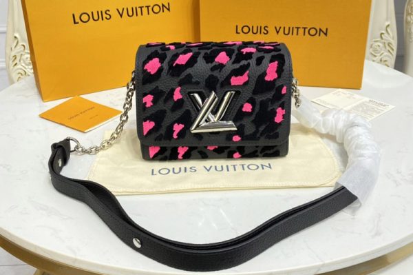 Replica Louis Vuitton M58569 LV Twist PM Bag in Black Taurillon Leather