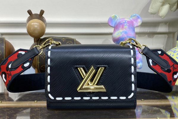 Replica Louis Vuitton M58723 LV Twist PM Bag in Black Epi Leather