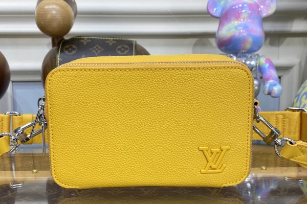 Replica Louis Vuitton M59161 LV Alpha Wearable Wallet in Yellow Grained calf leather