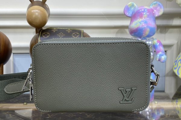 Replica Louis Vuitton M59161 LV Alpha Wearable Wallet in Khaki Grained calf leather