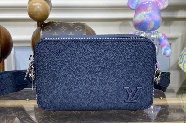 Replica Louis Vuitton M59161 LV Alpha Wearable Wallet in Blue Grained calf leather