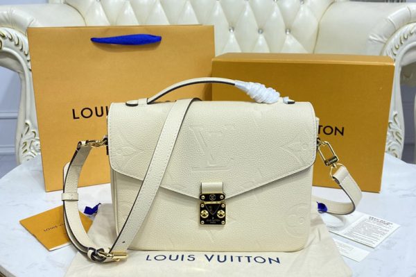 Replica Louis Vuitton M45773 LV Pochette Metis Bag in White Monogram Empreinte leather