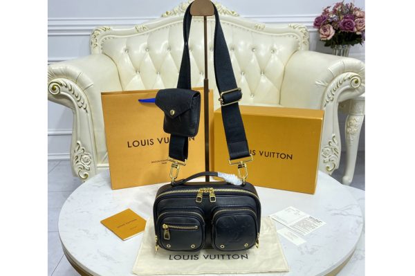 Replica Louis Vuitton M80450 LV Utility Crossbody bag is Black Calfskin leather