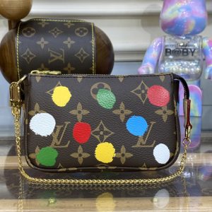 Replica Louis Vuitton M81866 LVxYK Mini Pochette Accessoires in Monogram coated canvas with 3D Painted Dots print