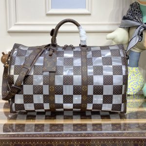 Replica Louis Vuitton M20864 LV keepall bandouliere 50 Bag in Monogram Chess coated canvas and PVC