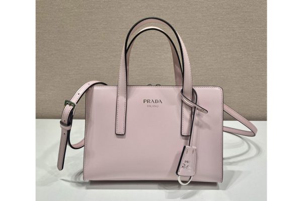 Replica Prada 1BA357 Prada Re-Edition 1995 brushed-leather mini handbag in Pink Leather