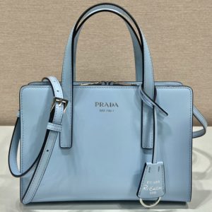 Replica Prada 1BA357 Prada Re-Edition 1995 brushed-leather mini handbag in Blue Leather