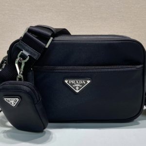 Replica Prada 1BC167 Re-Nylon shoulder bag in Black Nylon