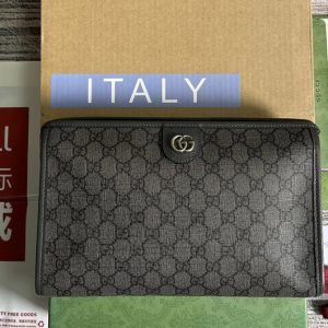 Replica Gucci ‎598234 Ophidia GG toiletry case in Grey and black GG Supreme canvas