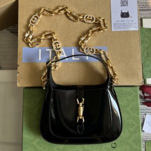 Replica Gucci 699651 Jackie 1961 mini shoulder bag in Black patent leather