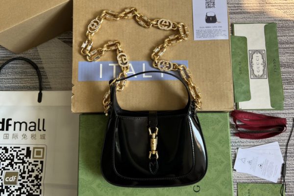 Replica Gucci 699651 Jackie 1961 mini shoulder bag in Black patent leather