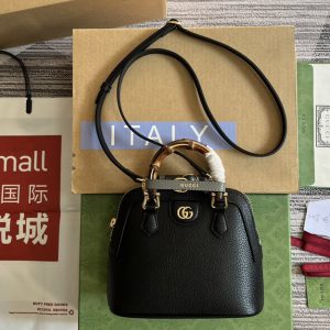 Replica Gucci 715775 Gucci Diana mini tote bag in Black Leather