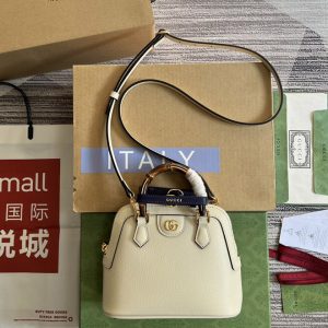 Replica Gucci 715775 Gucci Diana mini tote bag in White Leather