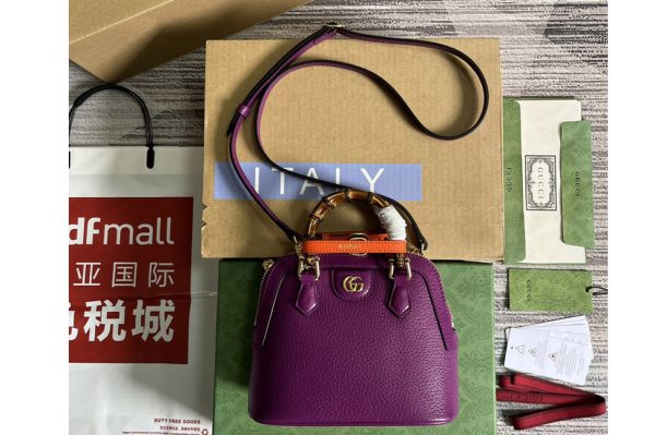 Replica Gucci 715775 Gucci Diana mini tote bag in Purple Leather