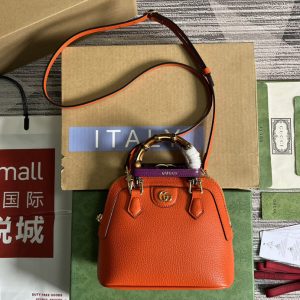 Replica Gucci 715775 Gucci Diana mini tote bag in Orange Leather