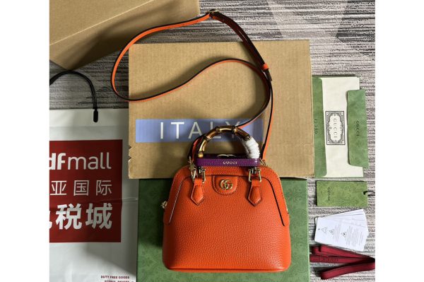 Replica Gucci 715775 Gucci Diana mini tote bag in Orange Leather