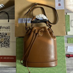 Replica Gucci 724652 Gucci Diana small bucket bag in Brown leather