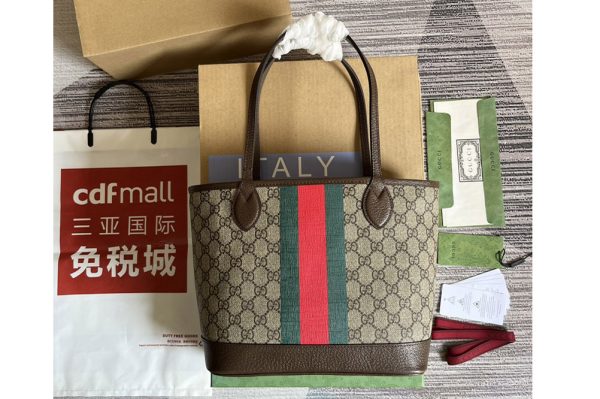 Replica Gucci ‎726762 Ophidia Small tote bag in Beige and ebony GG Supreme canvas