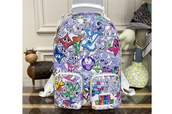 Replica Louis Vuitton M81966 LV Multipocket Backpack in Multicolor Monogram Comics coated canvas