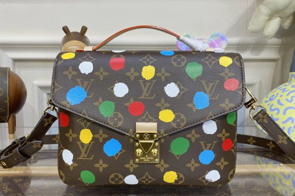 Replica Louis Vuitton M46384 LV LVxYK Pochette Metis Bag in Monogram coated canvas with 3D Painted Dots print