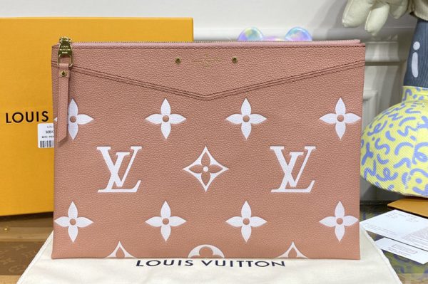 Replica Louis Vuitton M62937 LV Daily Pouch in Pink/Cream Monogram Empreinte leather