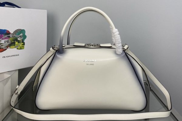 Replica Prada 1BA365 Medium brushed leather Prada Supernova handbag in White Leagther