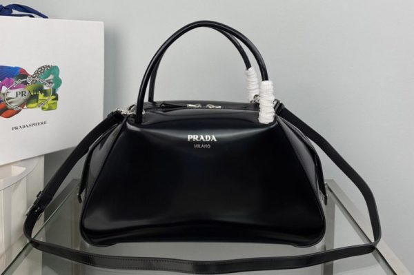 Replica Prada 1BA365 Medium brushed leather Prada Supernova handbag in Black Leagther