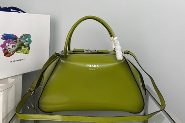 Replica Prada 1BA365 Medium brushed leather Prada Supernova handbag in Green Leagther