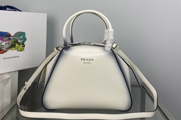 Replica Prada 1BA366 Small brushed leather Prada Supernova handbag in White Leagther