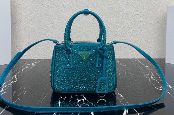 Replica Prada 1BA906 Prada Galleria satin mini-bag with crystals