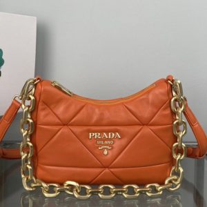 Replica Prada 1BC157 Prada System nappa leather patchwork bag in Orange Leather