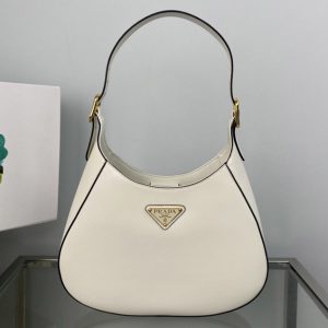 Replica Prada 1BC179 Leather shoulder bag in White Leather