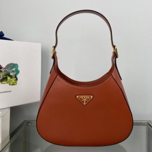 Replica Prada 1BC179 Leather shoulder bag in Orange Leather