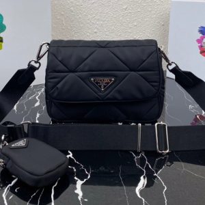 Replica Prada 1BD292 Prada System shoulder bag in Black Nylon