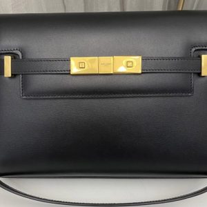 Replica Saint Laurent 675626 YSL MANHATTAN SMALL SHOULDER BAG IN Black Leather