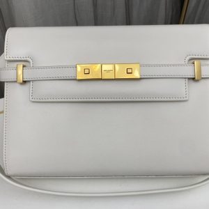 Replica Saint Laurent 675626 YSL MANHATTAN SMALL SHOULDER BAG IN White Leather