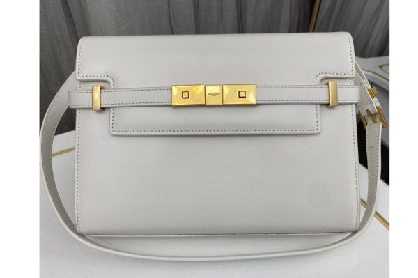 Replica Saint Laurent 675626 YSL MANHATTAN SMALL SHOULDER BAG IN White Leather