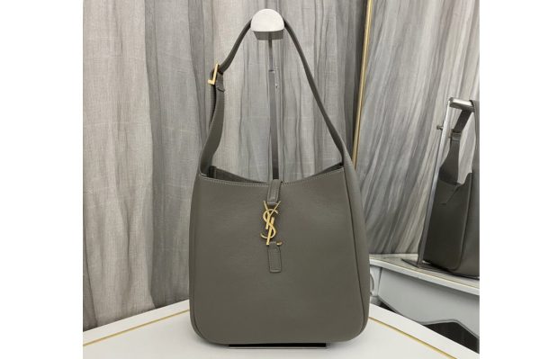 Replica Saint Laurent 713938 YSL LE 5 A 7 SOFT SMALL IN Grey SMOOTH LEATHER