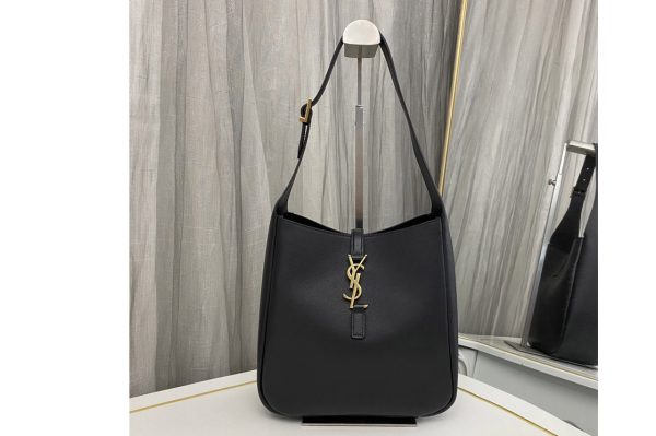 Replica Saint Laurent 713938 YSL LE 5 A 7 SOFT SMALL IN Black SMOOTH LEATHER