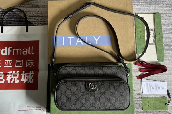 Replica Gucci ‎723312 Ophidia small messenger bag in Black GG Supreme canvas