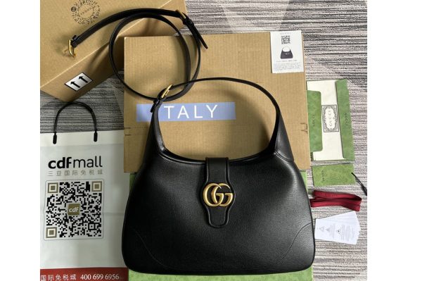 Replica Gucci ‎726274 Aphrodite medium shoulder bag in Black soft leather