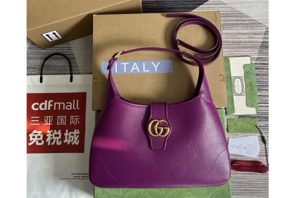 Replica Gucci ‎726274 Aphrodite medium shoulder bag in Purple soft leather