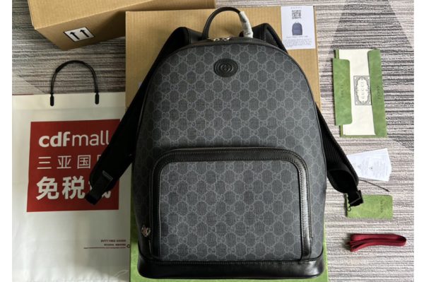 Replica Gucci ‎704017 Backpack with Interlocking G in Black GG Supreme canvas