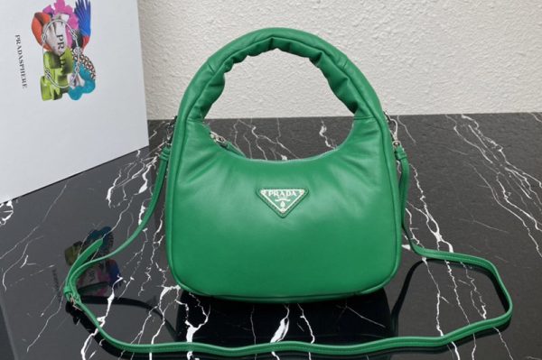 Replica Prada 1BA384 Prada Soft padded nappa leather mini-bag in Green Leather