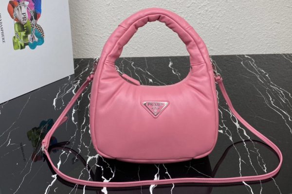 Replica Prada 1BA384 Prada Soft padded nappa leather mini-bag in Pink Leather